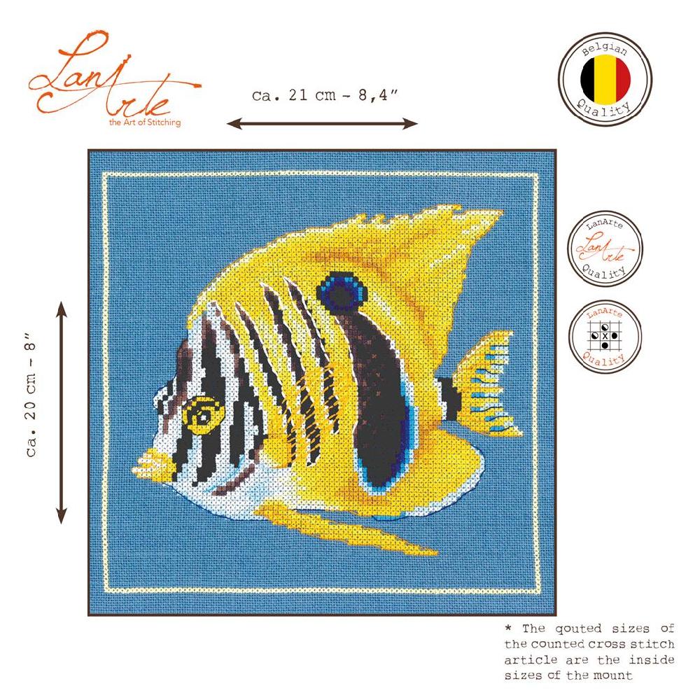Lanarte Kit Au Point Compté Poisson Zèbre Jaune