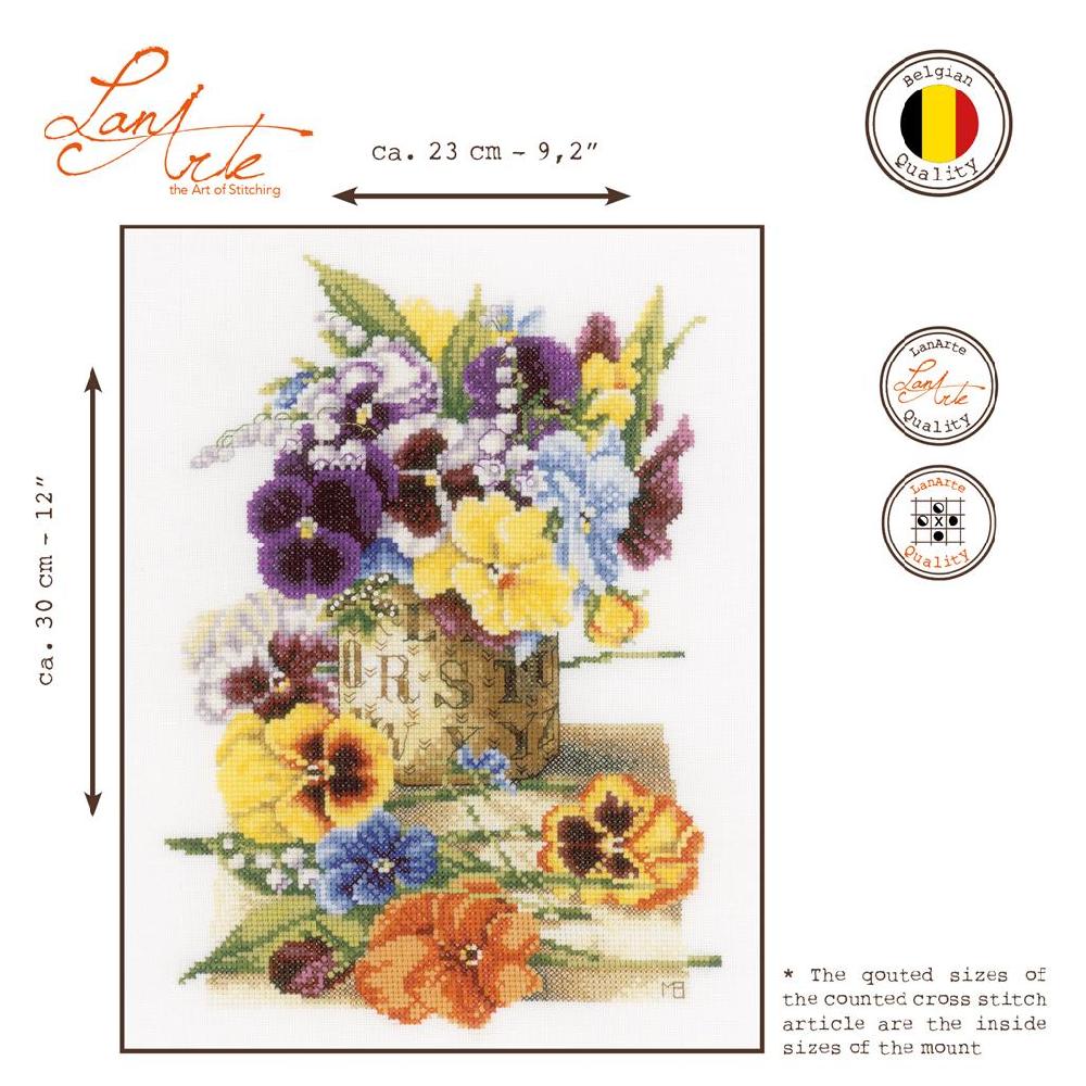 Lanarte Kit Au Point Compté Pot De Pensées