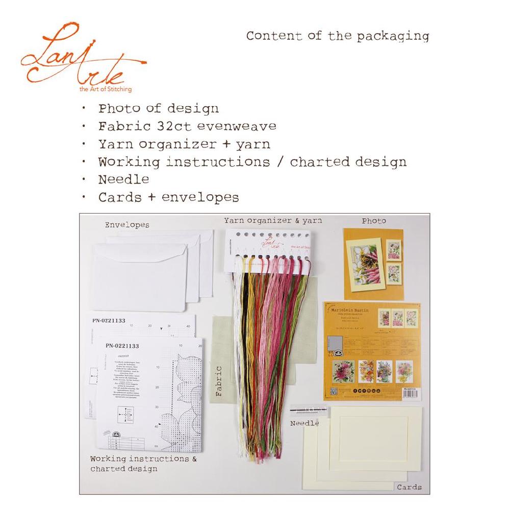 Lanarte Kit Carte De Voeux Dahlia Rose Lot De 3