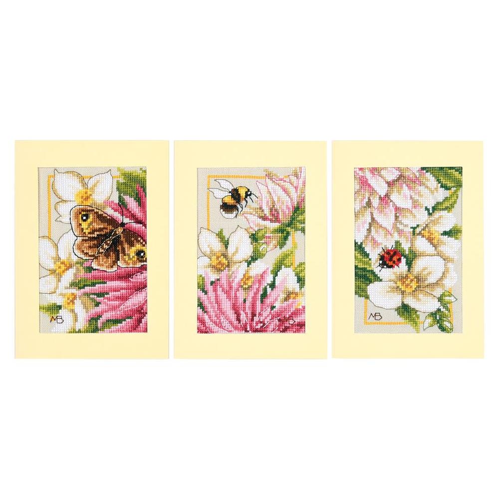 lanarte Kit carte de voeux Dahlia rose lot de 3