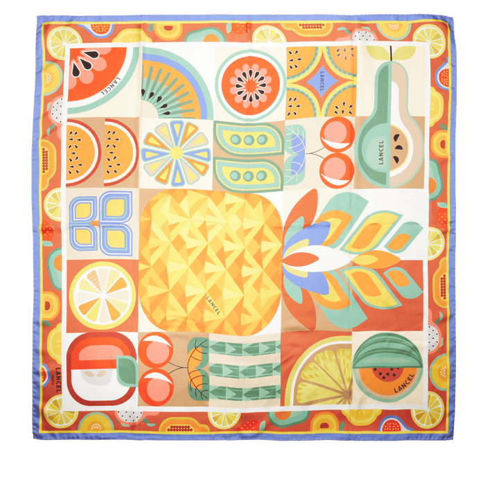 lancel CARRE 90 TUTTI FRUTTI PATTERN