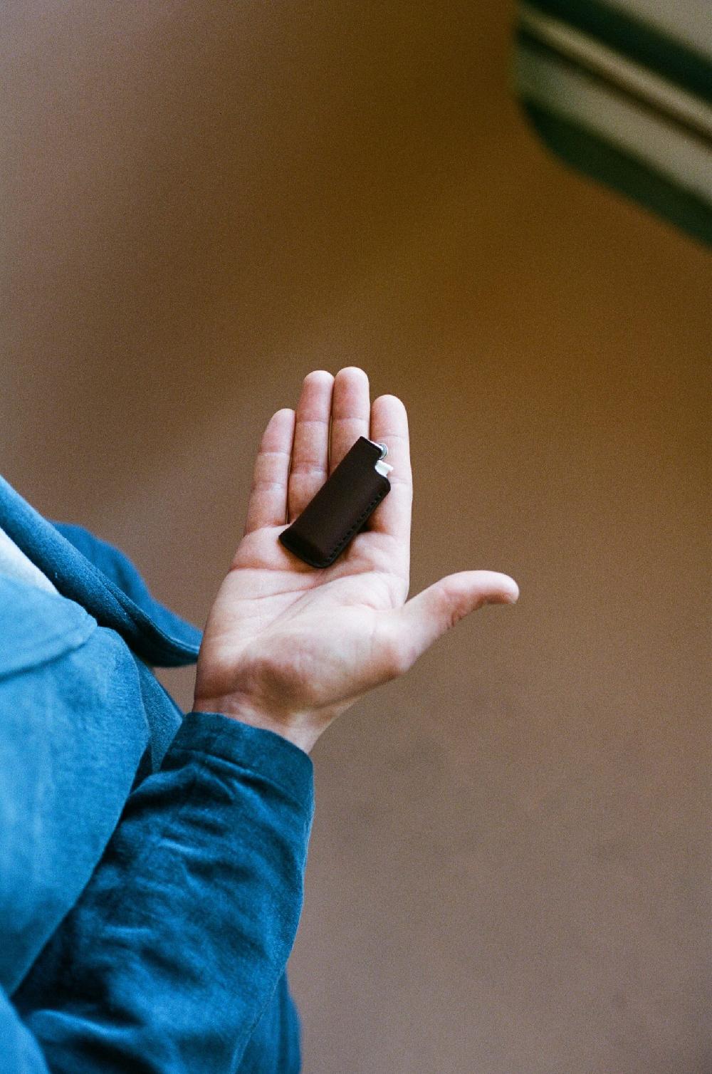 Laperruque Étui à BriquetVeau à Double Tannage Chocolat