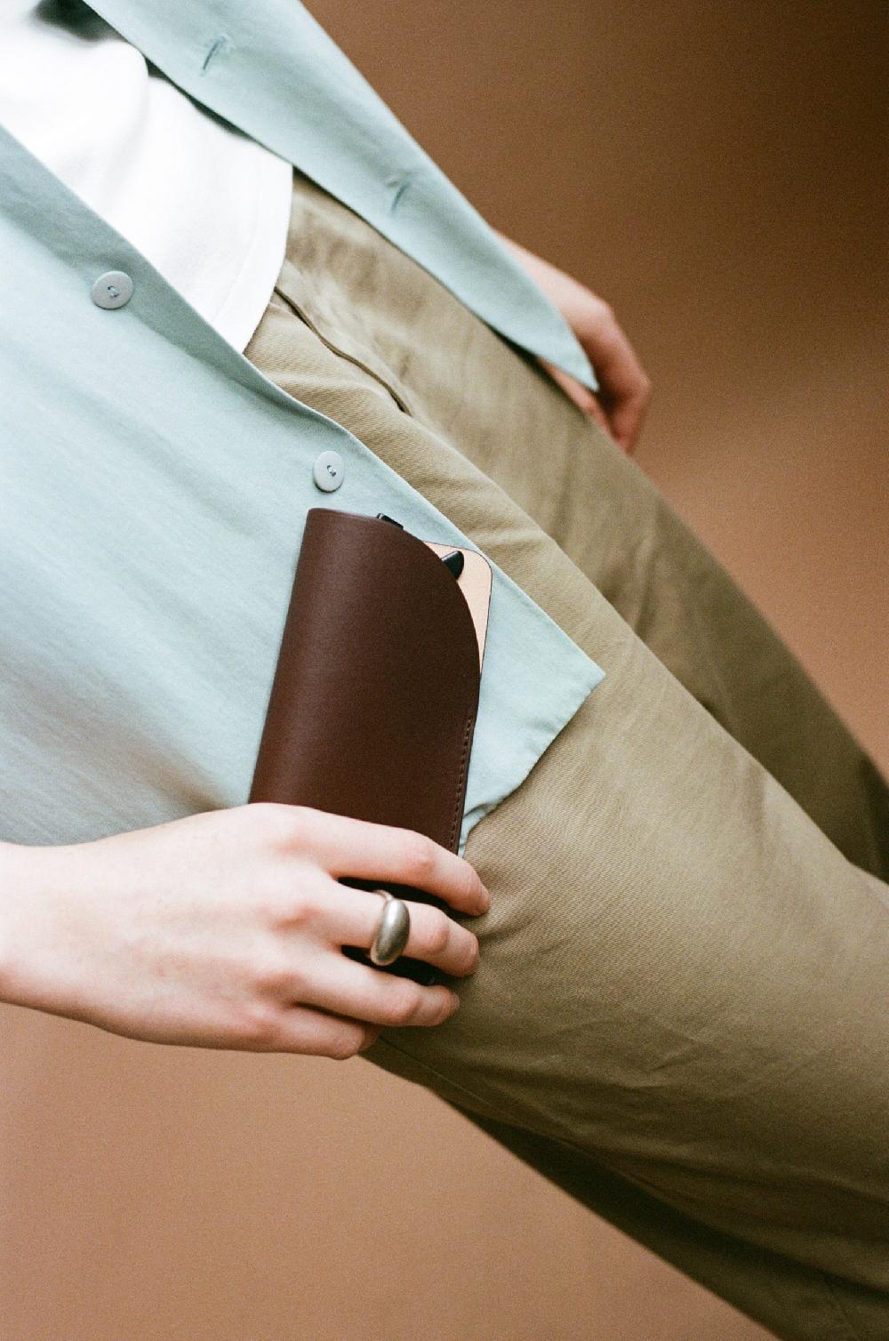 Laperruque Étui à LunettesVeau à Double Tannage Chocolat