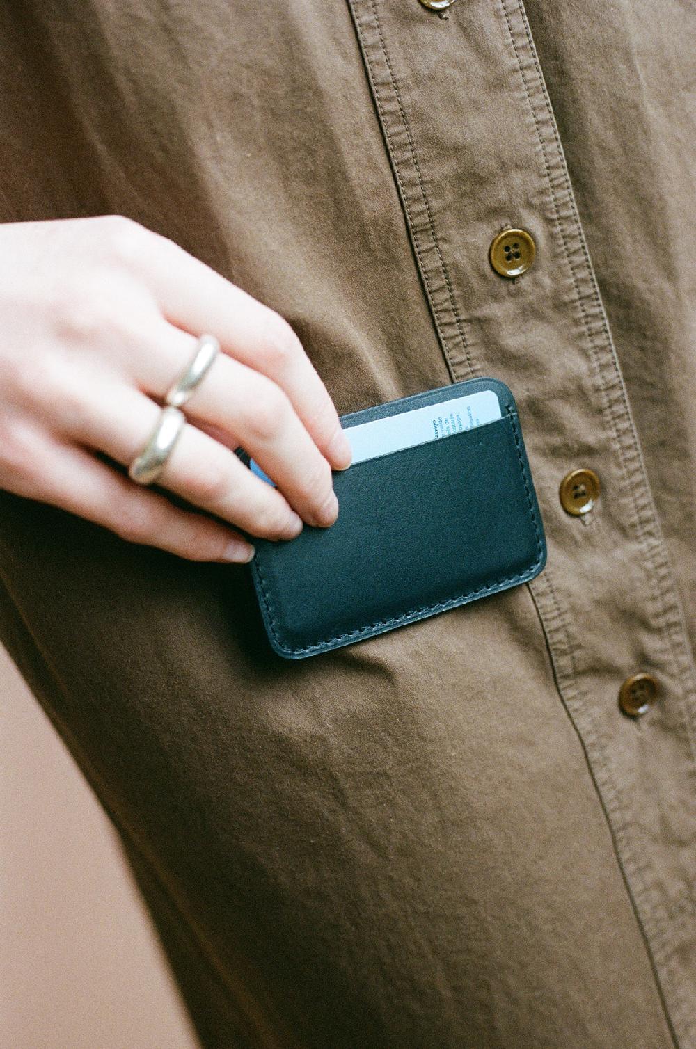 Laperruque Porte-CartesVeau à Double Tannage Noir