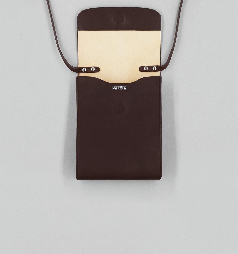 Laperruque Pochette à RabatVeau à Double Tannage Chocolat