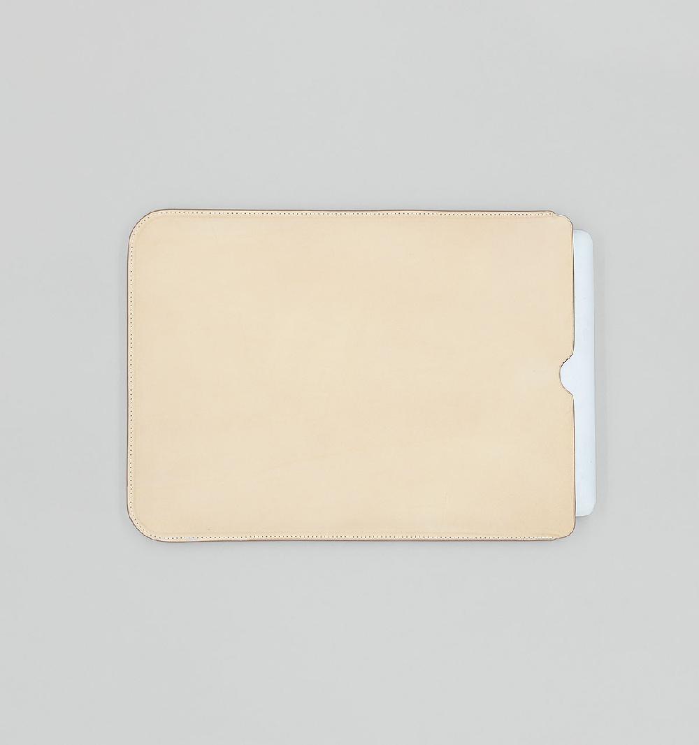 Laperruque Pochette D'ordinateur Plate 13"Veau Végétal Naturel