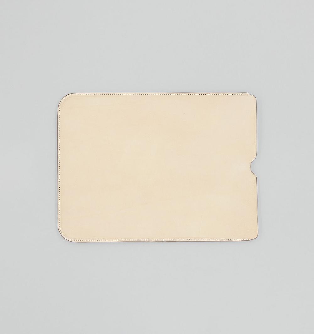 laperruque Pochette d'ordinateur plate 13"Veau Végétal Naturel