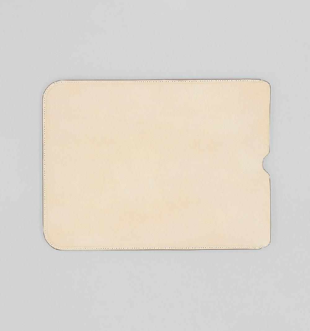 laperruque Pochette d'ordinateur plate 16"Veau Végétal Naturel