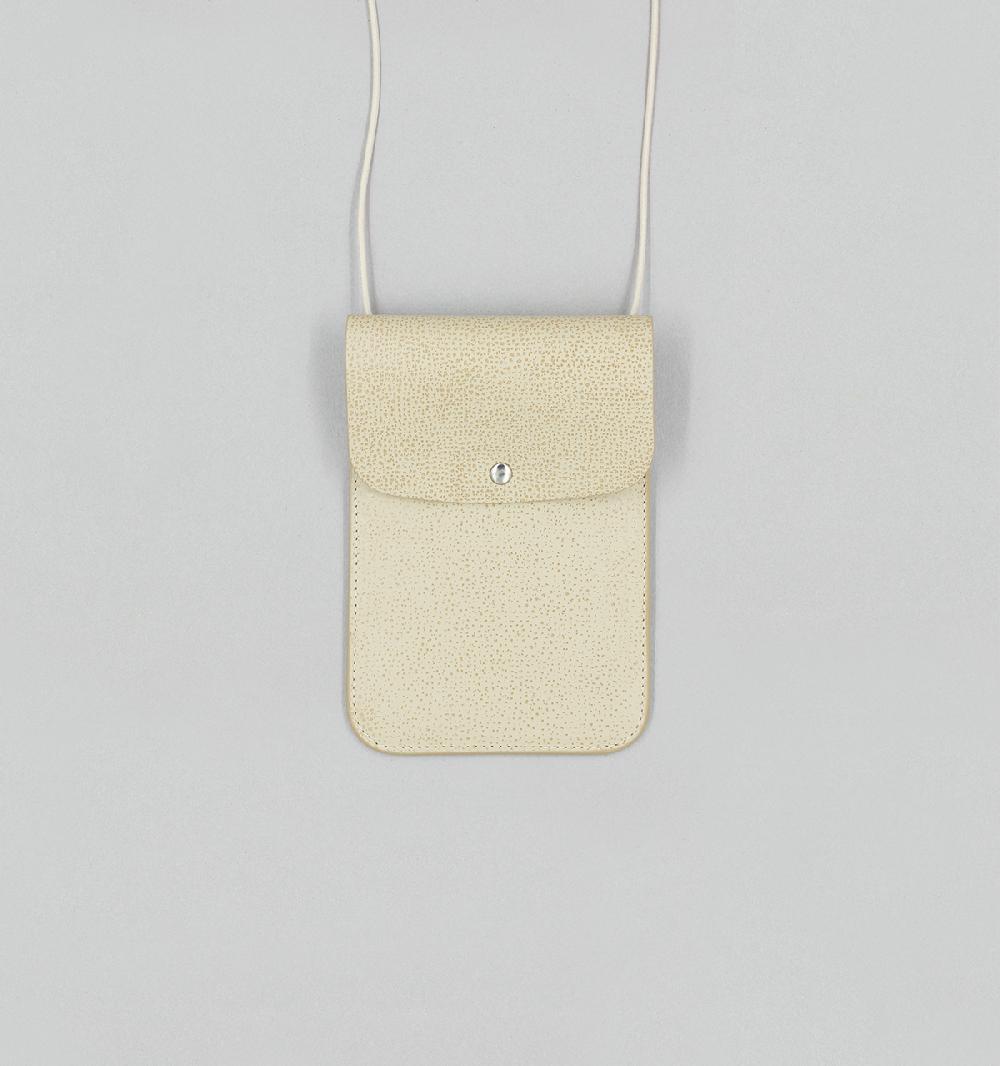 laperruque Pochette Tour de CouCuir Grainé Double Ton Grès