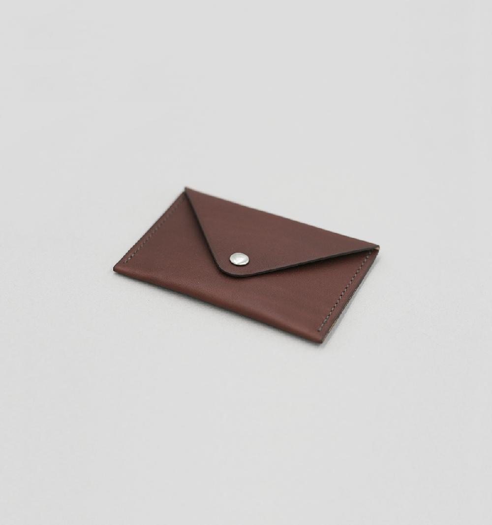 Laperruque Porte-Cartes EnveloppeVeau à Double Tannage Chocolat