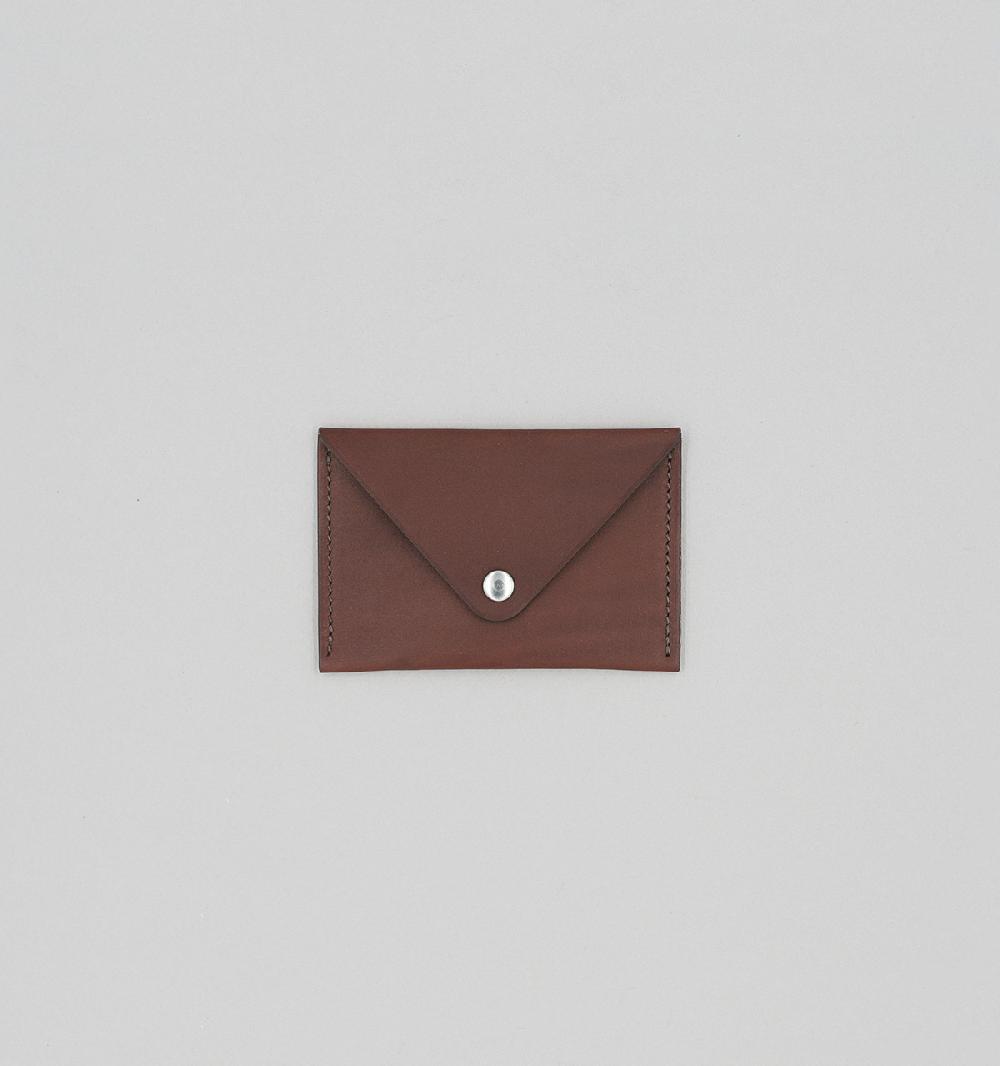 laperruque Porte-Cartes EnveloppeVeau à Double Tannage Chocolat