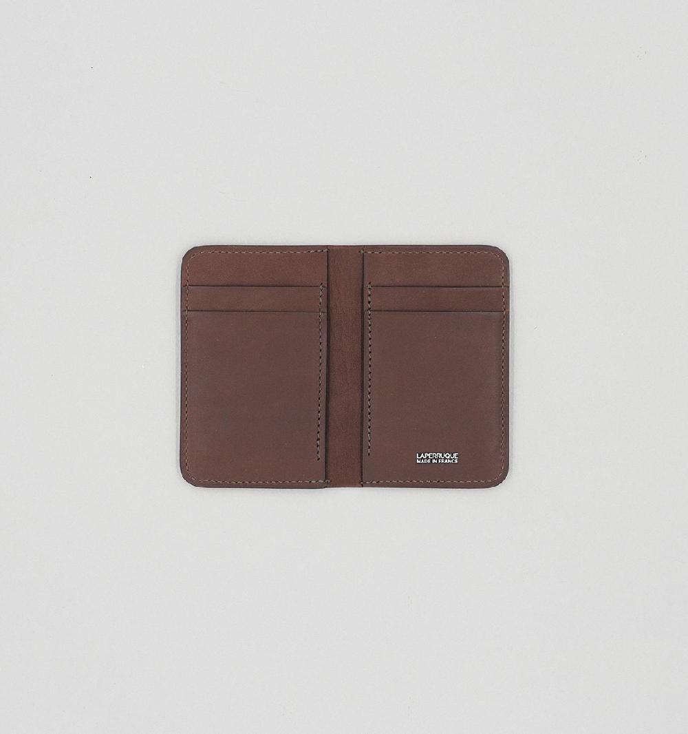Laperruque Porte-Cartes LivreVeau à Double Tannage Chocolat