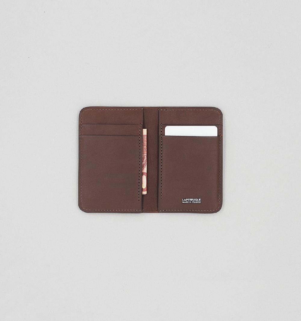 Laperruque Porte-Cartes LivreVeau à Double Tannage Chocolat
