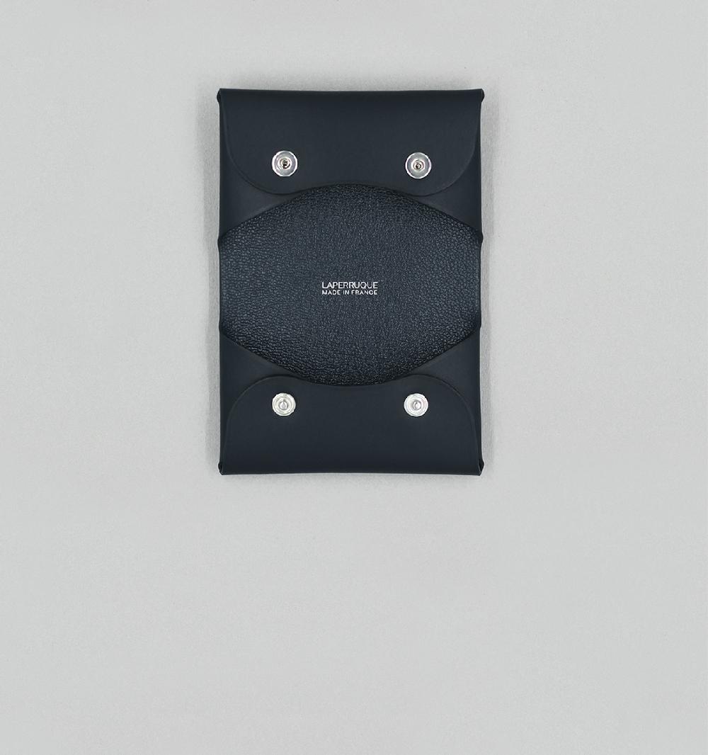 Laperruque Porte-Cartes Open SourceVeau à Double Tannage Noir