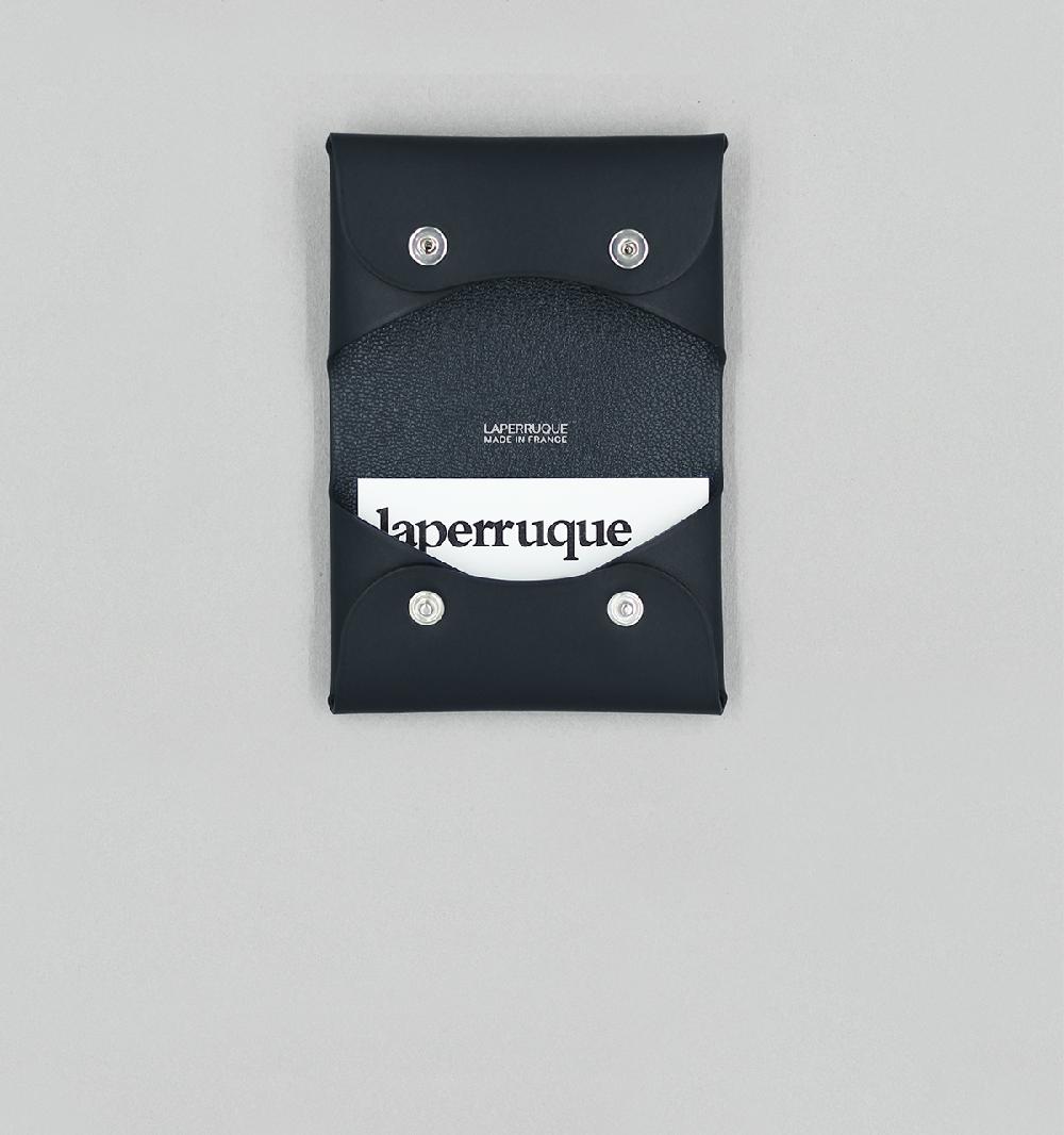 Laperruque Porte-Cartes Open SourceVeau à Double Tannage Noir