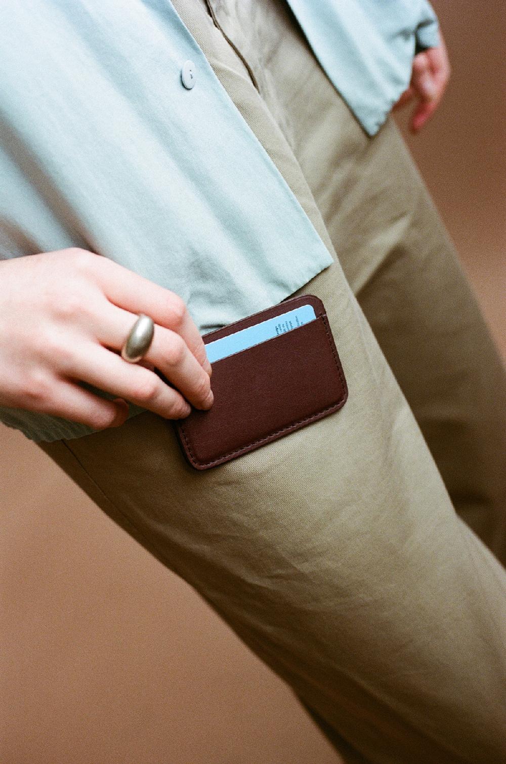 Laperruque Porte-CartesVeau à Double Tannage Chocolat