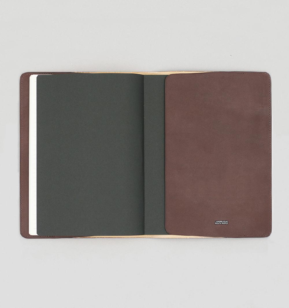 Laperruque Protège-Cahier A5Veau à Double Tannage Chocolat
