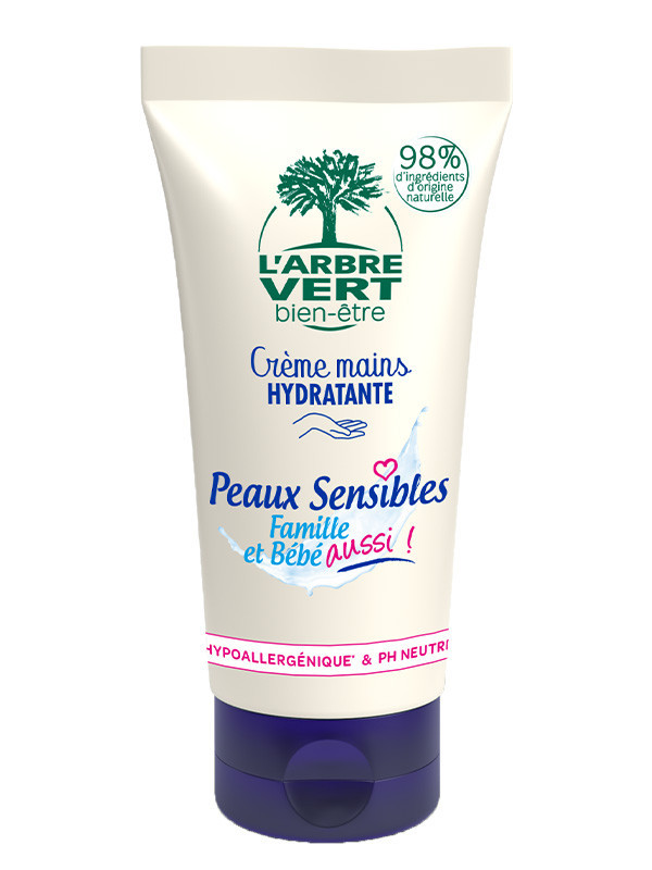 l'arbre vert Crème mains écologique Hydratante Peaux Sensibles 75ml • L'Arbre Vert