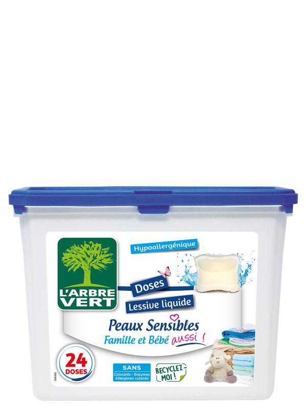 l'arbre vert Doses Lessive liquide écologique Peaux Sensibles 24x • L'Arbre Vert
