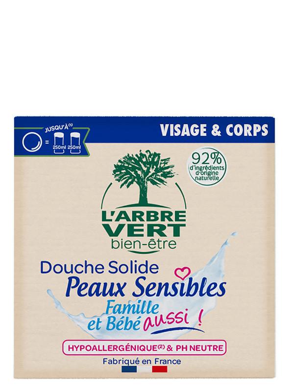 l'arbre vert Douche solide écologique Peaux Sensibles 75g - Famille & bébé aussi • L'Arbre Vert