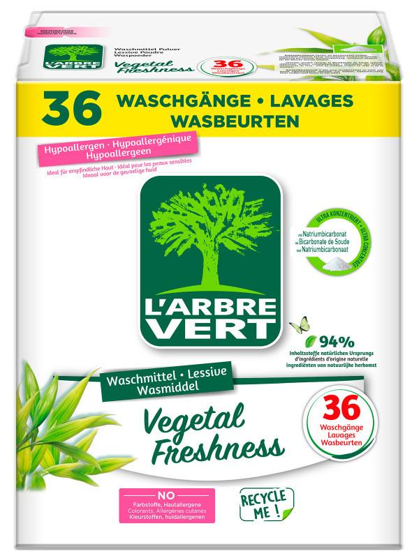 l'arbre vert Lessive poudre écologique Vegetal Freshness 1.8kg • L'Arbre Vert