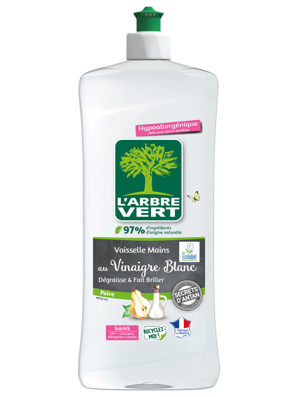 l'arbre vert Liquide vaisselle écologique au Vinaigre blanc parfum Poire 750ml • L'Arbre Vert