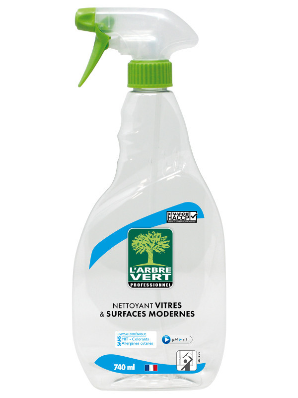 l'arbre vert Nettoyant écologique vitres et surfaces modernes 740ml Professionnel • L'Arbre Vert