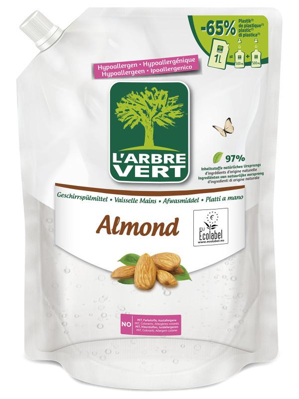 l'arbre vert Recharge liquide vaisselle écologique Amande 1L • L'Arbre Vert
