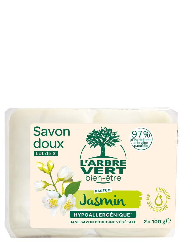 l'arbre vert Savon solide écologique au parfum de Jasmin 2x100g • L'Arbre Vert