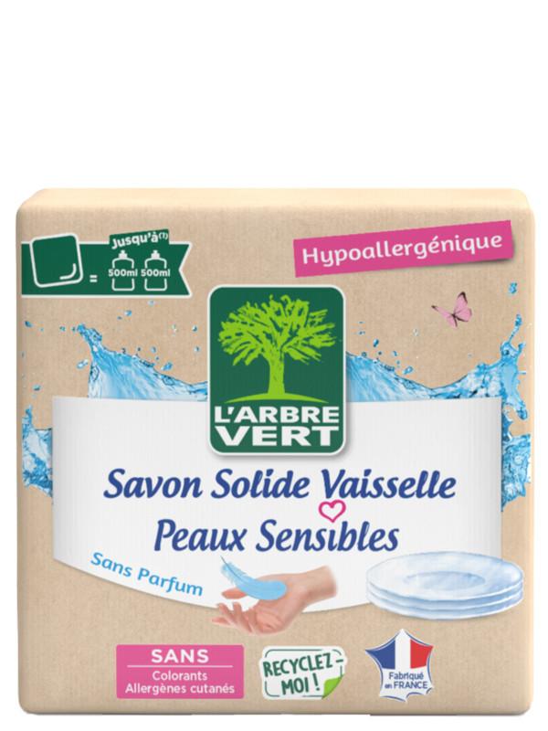 l'arbre vert Savon Solide Vaisselle Peaux sensibles écologique 125g • L'Arbre Vert