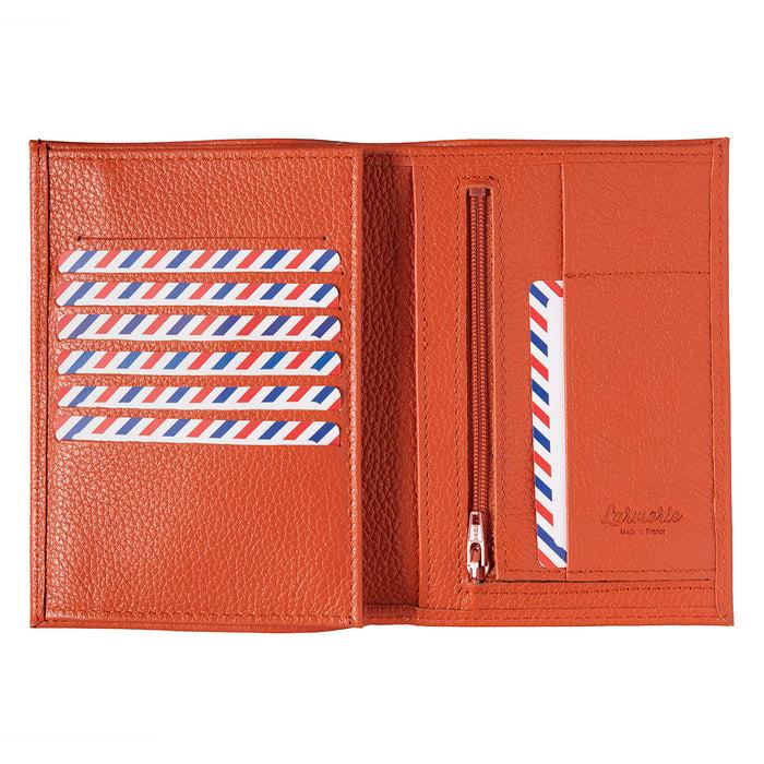 Larmorie Albert Cuir Grainé Grand Portefeuille Corail Bohème Personnalisé