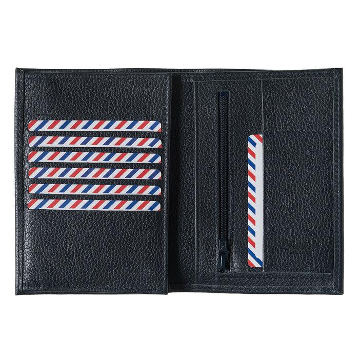 Larmorie Albert Cuir Grainé Grand Portefeuille Lune Bleue