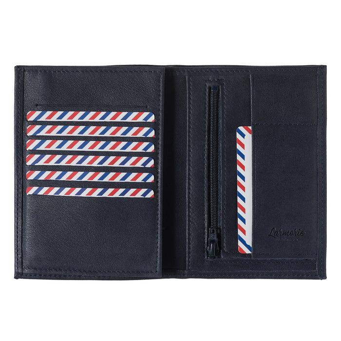 Larmorie Albert Cuir Nubuck Grand Portefeuille Lune Bleue