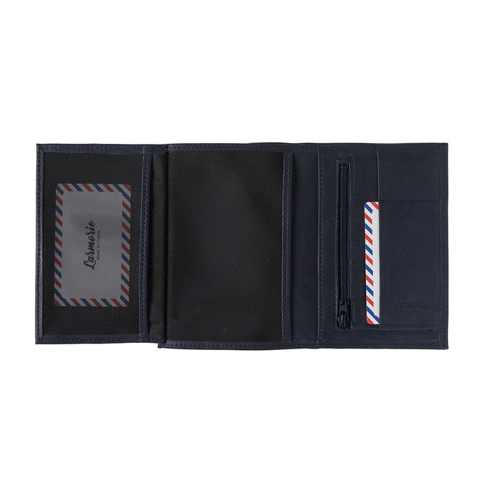 Larmorie Albert Cuir Nubuck Grand Portefeuille Lune Bleue