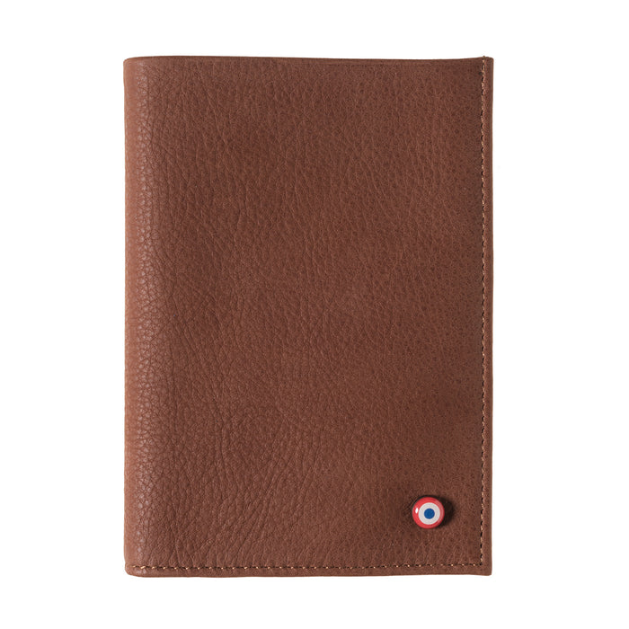 larmorie Albert Cuir Nubuck Grand portefeuille Terre Brunie personnalisé