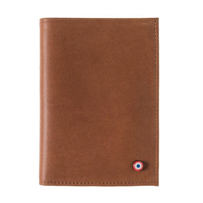 larmorie Albert Cuir Vintage Grand portefeuille Terre Brunie personnalisé