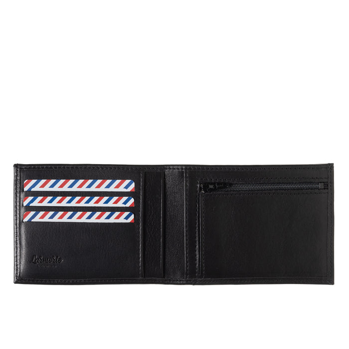 Larmorie ARTHUR 2.0 Cuir Lisse Portefeuille Italien Noir C'est Noir Personnalisé