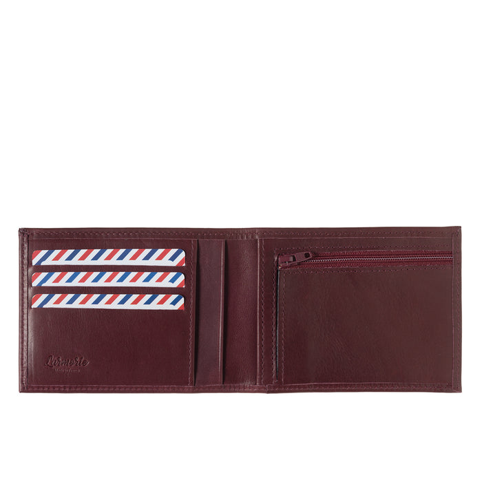 Larmorie ARTHUR 2.0 Cuir Lisse Portefeuille Italien Vigne Rouge Personnalisé