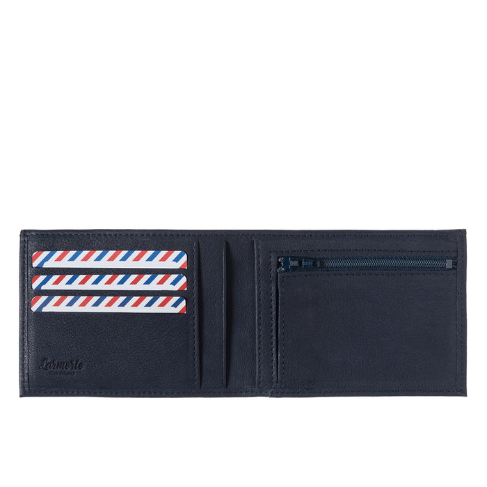 Larmorie ARTHUR 2.0 Cuir Nubuck Portefeuille Italien Lune Bleue Personnalisé