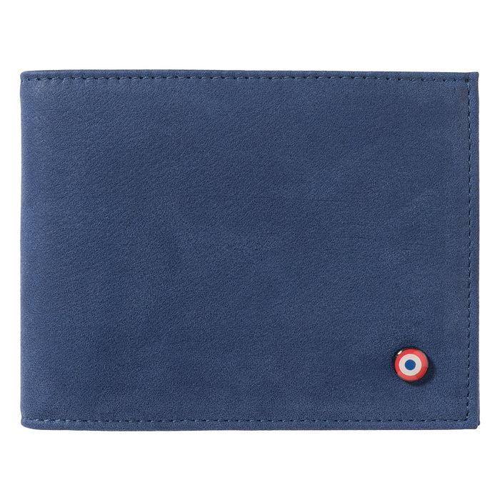 larmorie ARTHUR 2.0 Cuir Nubuck Portefeuille Italien Mer Indigo Personnalisé