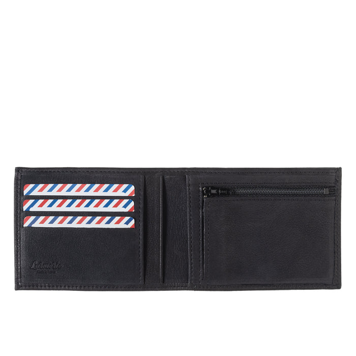 Larmorie ARTHUR 2.0 Cuir Nubuck Portefeuille Italien Noir C'est Noir