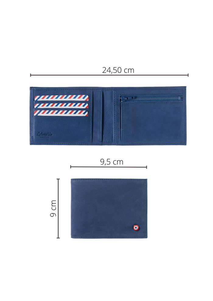 Larmorie ARTHUR 2.0 Cuir Nubuck Portefeuille Italien Noir C'est Noir Personnalisé