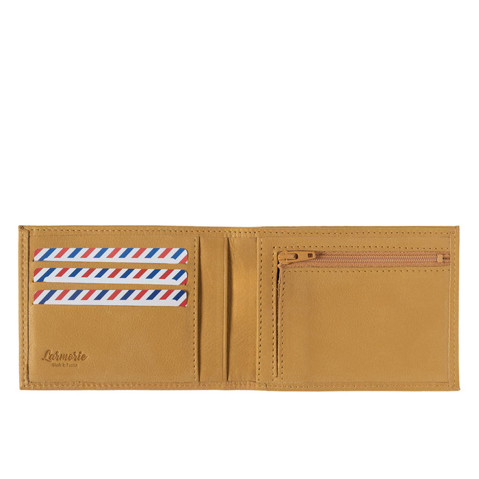 Larmorie Arthur 2.0 Cuir Nubuck Portefeuille Italien Soleil Jaune