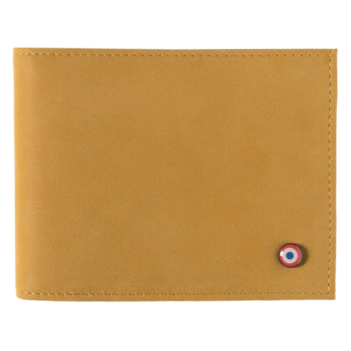 larmorie ARTHUR 2.0 Cuir Nubuck Portefeuille Italien Soleil Jaune Personnalisé
