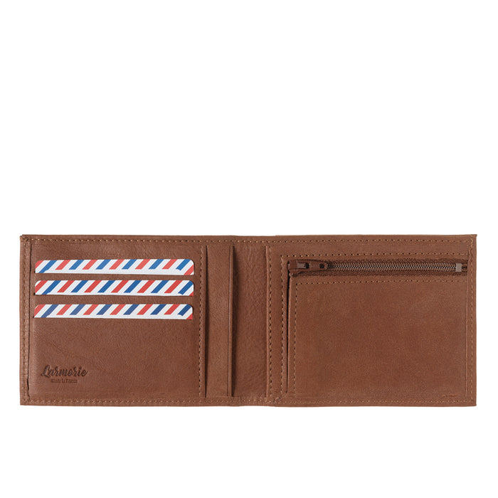 Larmorie ARTHUR 2.0 Cuir Nubuck Portefeuille Italien Terre Brunie