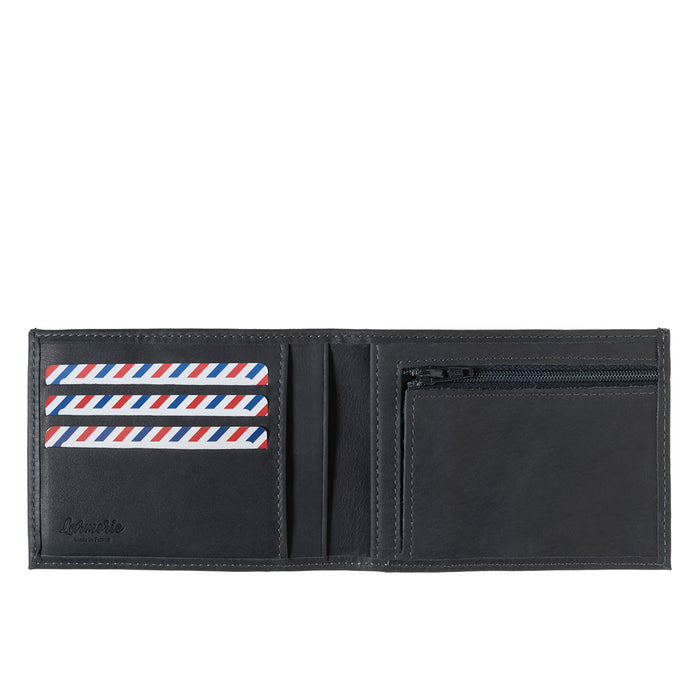 Larmorie ARTHUR 2.0 Cuir Vintage Portefeuille Italien Nuage Gris
