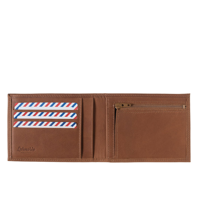 Larmorie ARTHUR 2.0 Cuir Vintage Portefeuille Italien Terre Brunie
