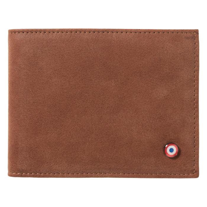 larmorie Arthur Cuir de Poisson et Cuir Nubuck Portefeuille Italien Terre Brunie