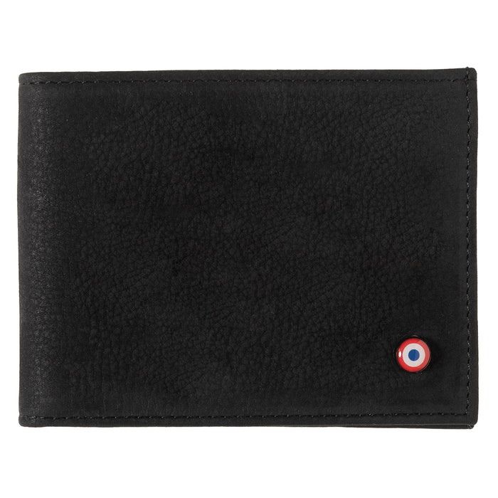larmorie Arthur Cuir de Poisson et Cuir Nubuck Portefeuille Italien Noir c'est Noir Personnalisé