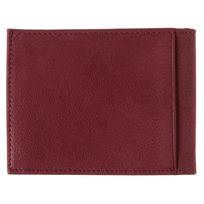 Larmorie Arthur Cuir De Poisson Et Cuir Nubuck Portefeuille Italien Vigne Rouge